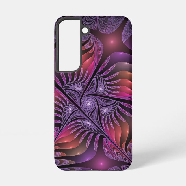 Colourful Fantasy Abstract Trippy Purple Fractal Samsung Galaxy S22 Case (Back)