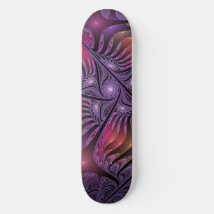 Colourful Fantasy Abstract Trippy Purple Fractal Skateboard