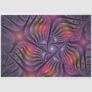 Colourful Fantasy Abstract Trippy Purple Fractal Tissue Paper