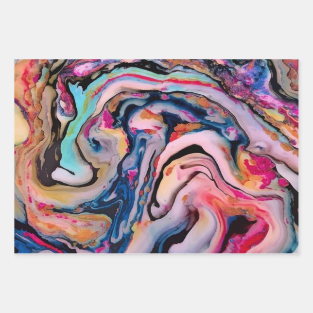 Colourful Fantasy Abstraction Wrapping Paper Sheet (Front)