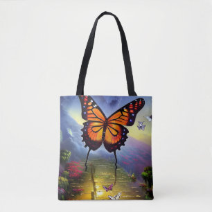 Colourful Fantasy Butterfly AI Artwork Tote Bag