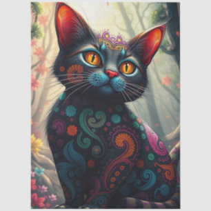 Colourful Fantasy Cat Tissue Paper