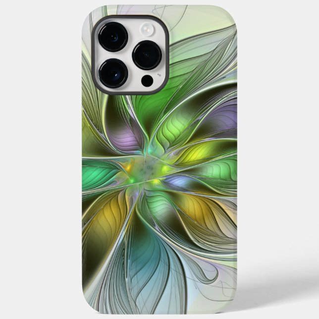 Colourful Fantasy Flower Modern Abstract Fractal Case-Mate iPhone Case (Back)