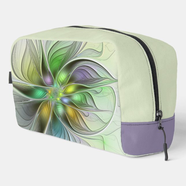Colourful Fantasy Flower Modern Abstract Fractal Dopp Kit (Right Corner)