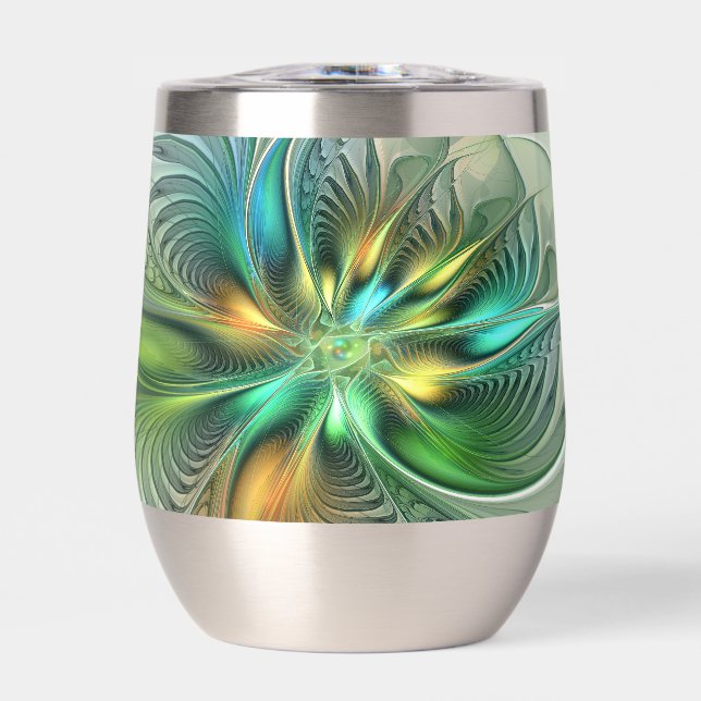 Colourful Fantasy Modern Abstract Flower Fractal (Front)