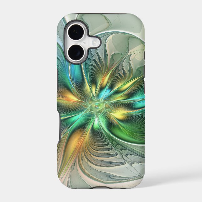 Colourful Fantasy Modern Abstract Flower Fractal (Back)
