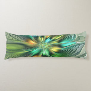 Colourful Fantasy Modern Abstract Flower Fractal Body Cushion