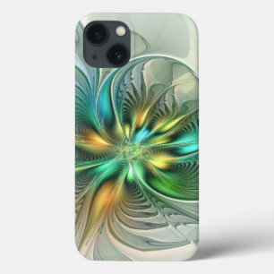 Colourful Fantasy Modern Abstract Flower Fractal iPhone 13 Case