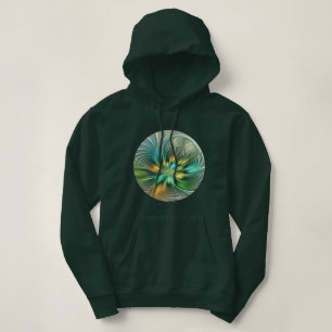Colourful Fantasy Modern Abstract Flower Fractal Hoodie