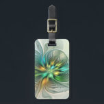 Colourful Fantasy Modern Abstract Flower Fractal Luggage Tag<br><div class="desc">A colourful and magical fractal art fantasy flower, 
unique and psychedelic.
Design for your decorative unusual floral luggage tag and more.</div>