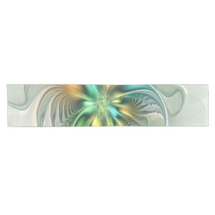 Colourful Fantasy Modern Abstract Flower Fractal Short Table Runner