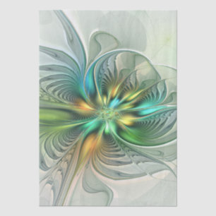 Colourful Fantasy Modern Abstract Flower Fractal Tissue Paper