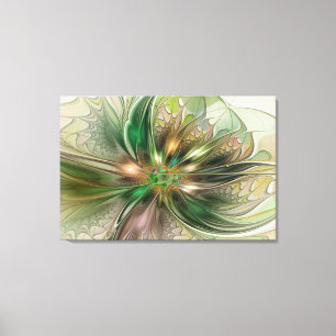 Colourful Fantasy Modern Abstract Fractal Flower Canvas Print