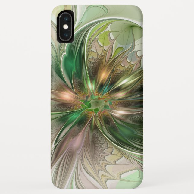 Colourful Fantasy Modern Abstract Fractal Flower Case-Mate iPhone Case (Back)