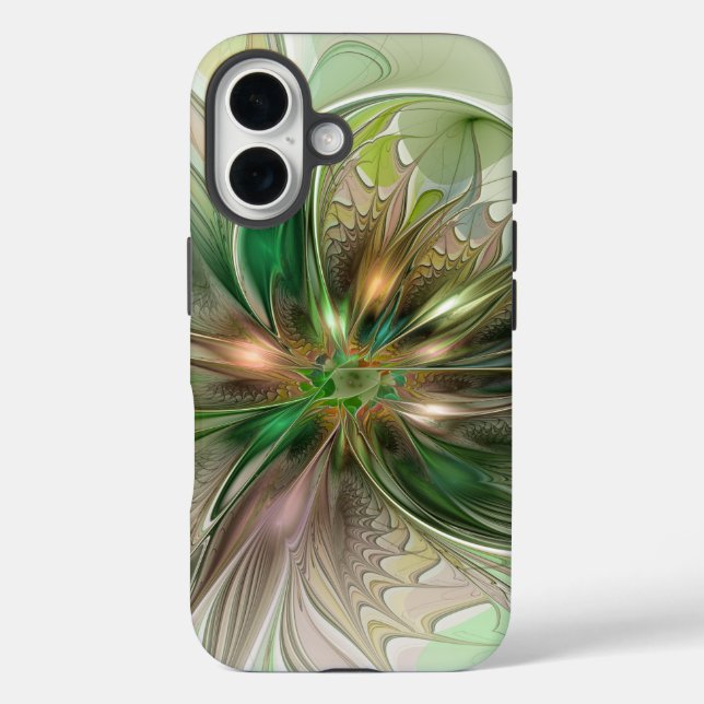 Colourful Fantasy Modern Abstract Fractal Flower Case-Mate iPhone Case (Back)
