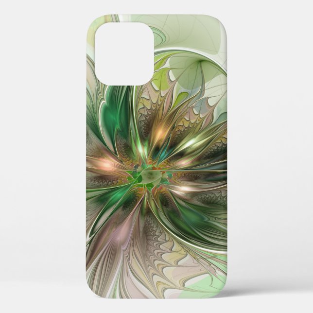 Colourful Fantasy Modern Abstract Fractal Flower Case-Mate iPhone Case (Back)