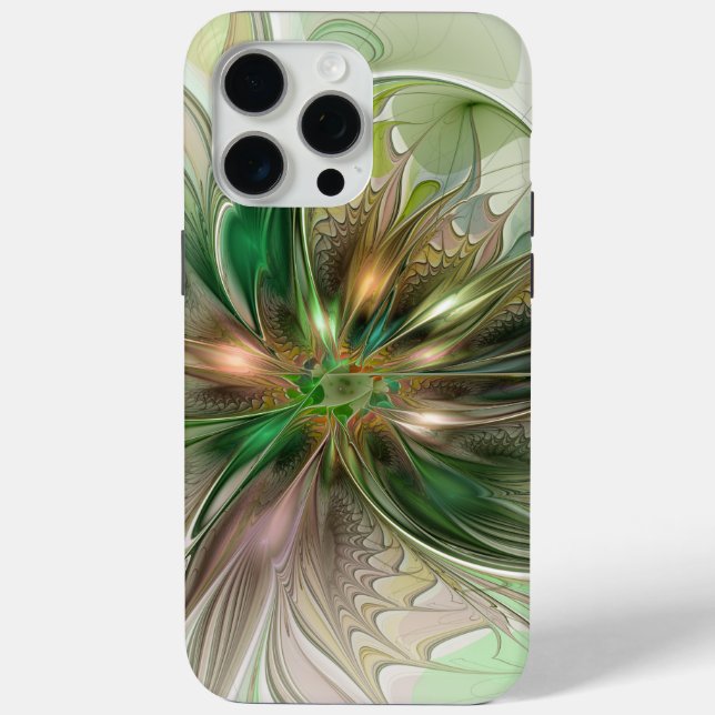 Colourful Fantasy Modern Abstract Fractal Flower Case-Mate iPhone Case (Back)