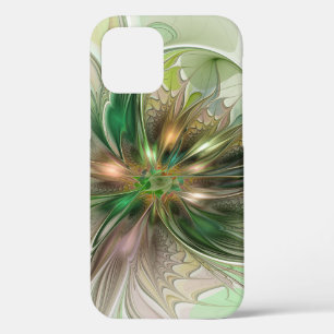 Colourful Fantasy Modern Abstract Fractal Flower iPhone 12 Case