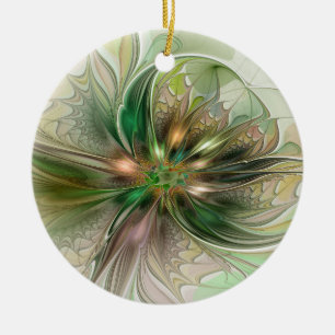 Colourful Fantasy Modern Abstract Fractal Flower Ceramic Tree Decoration