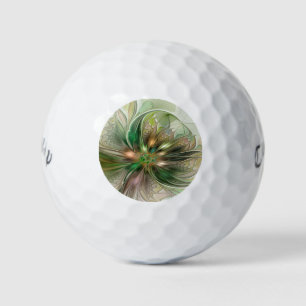 Colourful Fantasy Modern Abstract Fractal Flower Golf Balls