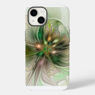Colourful Fantasy Modern Abstract Fractal Flower iPhone 14 Case