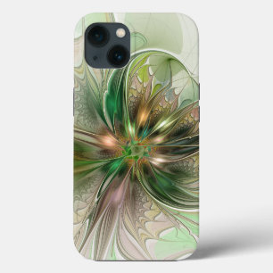 Colourful Fantasy Modern Abstract Fractal Flower iPhone 13 Case
