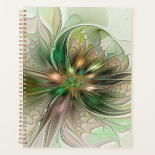 Colourful Fantasy Modern Abstract Fractal Flower Planner