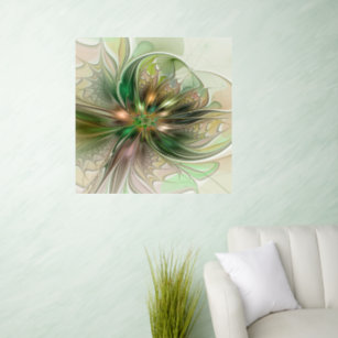 Colourful Fantasy Modern Abstract Fractal Flower Wall Decal