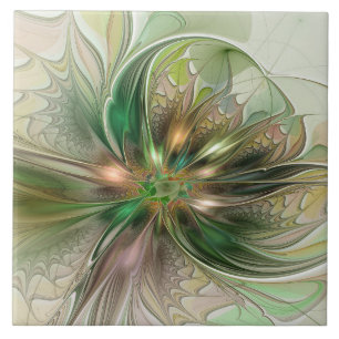 Colourful Fantasy Modern Abstract Fractal Tile