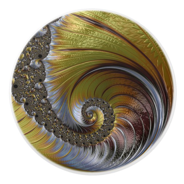 Colourful Fantasy Modern Spiral Ceramic Knob (Front)