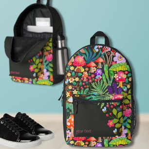 Colourful Fantasy Mushroom Whimsical Back to Schoo Printed Backpack