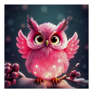 Colourful Fantasy Owl Poster