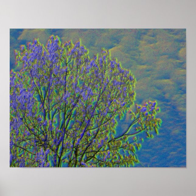 Colourful Fantasy Poplar Tree Nature Print (Front)