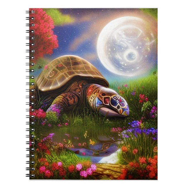 Colourful fantasy turtle  notebook (Front)
