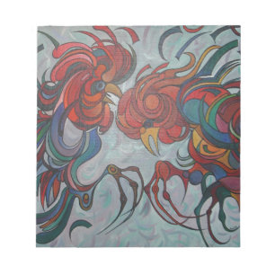Colourful Farmyard Roosters Notepad