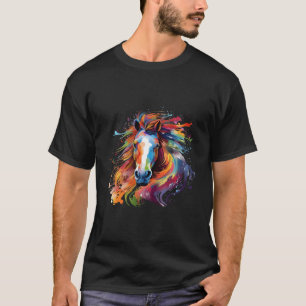 Colourful Faroese Pony Horse Splash T-Shirt