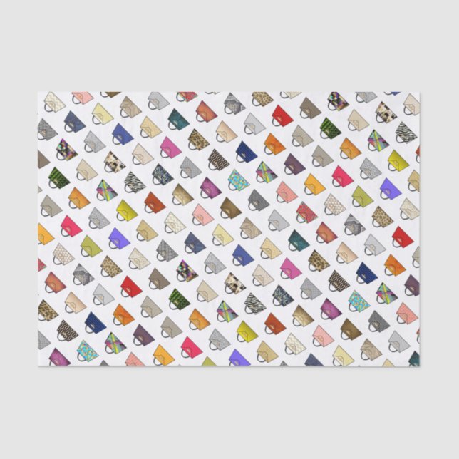 Colourful Fashion Handbag Pattern Tissue Paper (Front)