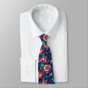 Colourful Fathers Day Gift Rose Floral Tie