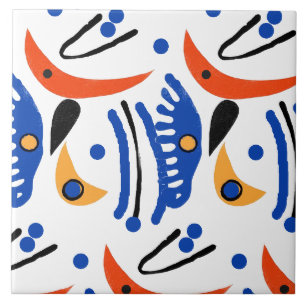 Colourful Fauvist  Shapes Tile