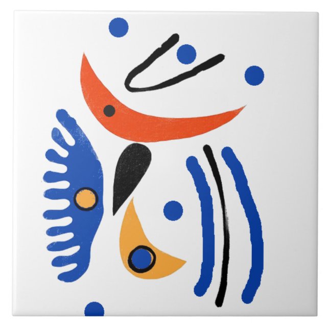 Colourful Fauvist  Shapes Tile (Front)