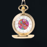 Colourful Faux Embroidered Floral Elegant Womans Watch<br><div class="desc">Colourful Faux Embroidered Floral Elegant Womans Watches features a trendy colourful modern faux embroidery floral in pink,  purple,  orange,  blue,  and yellow. Created by Evco Studio www.zazzle.com/store/evcostudio</div>
