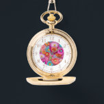 Colourful Faux Embroidered Floral Elegant Womans Watch<br><div class="desc">Colourful Faux Embroidered Floral Elegant Womans Watches features a trendy colourful modern faux embroidery floral in pink,  purple,  orange,  blue,  and yellow. Created by Evco Studio www.zazzle.com/store/evcostudio</div>