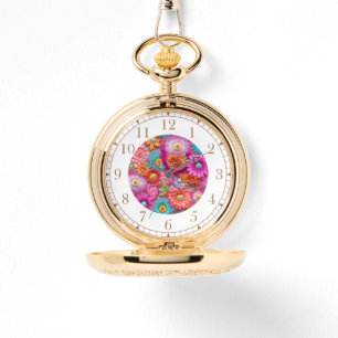 Colourful Faux Embroidered Floral Elegant Womans Watch