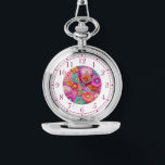 Colourful Faux Embroidered Floral Elegant Womans Watch<br><div class="desc">Colourful Faux Embroidered Floral Elegant Womans Watches features a trendy colourful modern faux embroidery floral in pink,  purple,  orange,  blue,  and yellow. Created by Evco Studio www.zazzle.com/store/evcostudio</div>