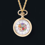 Colourful Faux Embroidered Floral Stylish Womans Watch<br><div class="desc">Colourful Faux Embroidered Floral Stylish Womans Watches features a trendy colourful modern faux embroidery floral in pink,  purple,  orange and red on a pastel green background. Created by Evco Studio www.zazzle.com/store/evcostudio</div>