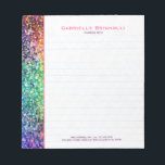 Colourful Faux Glitter And Sparkles Notepad<br><div class="desc">Cool colourful faux glitter. Design is available on other products and can be requested on any product offered by Zazzle. If you need any help customising any of my designs,  contact ArtOnWear designer. Free text formatting with live help available by request.</div>