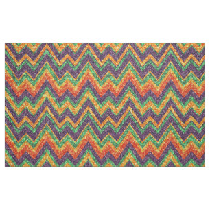 Colourful Faux Glitter Chevron Zigzag Pattern 2 Fabric