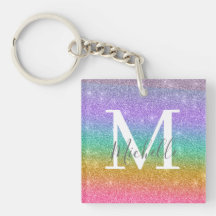 Colourful Faux Glitter Personalised Monogram Name