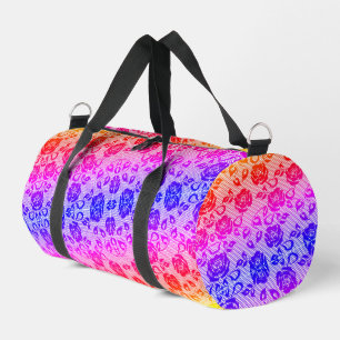 Colourful Faux Lace with Roses Fishnet Duffle Bag