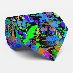 Colourful, Faux Neon, Paintball, Fun Tie